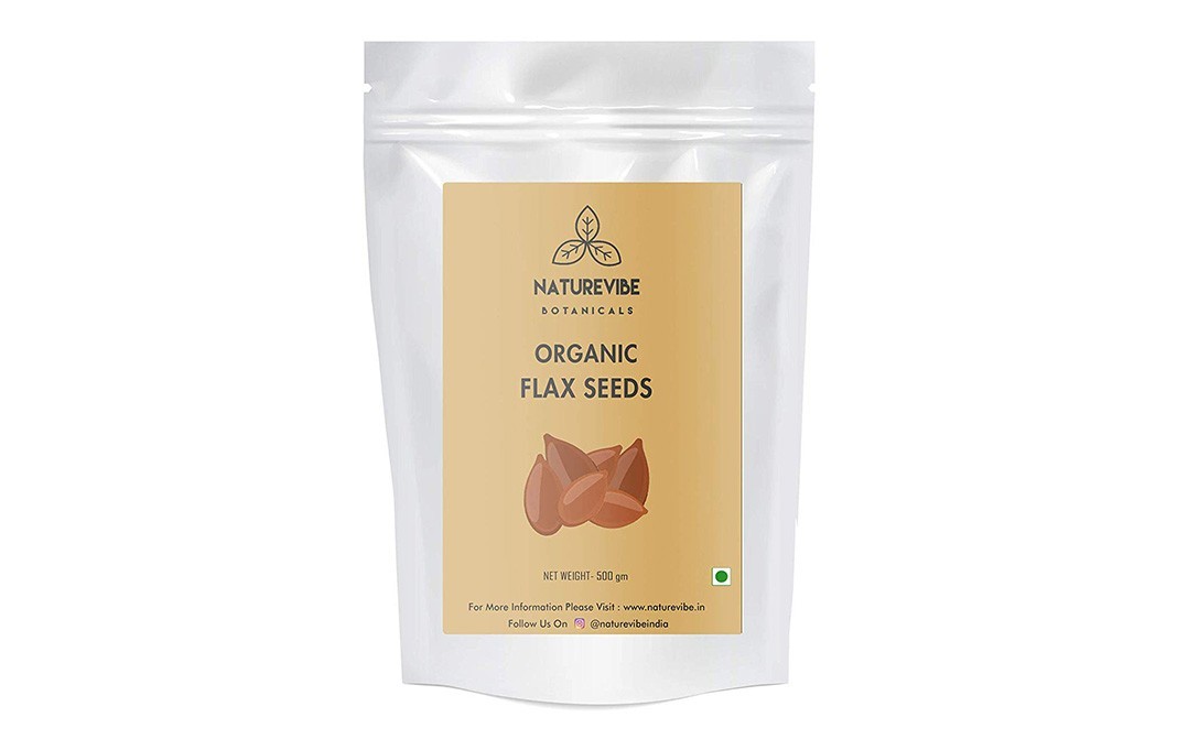 Naturevibe Botanicals Organic Flax Seeds    Pack  500 grams